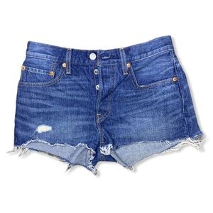 LEVI’S 501 High Waisted Distressed Shorts